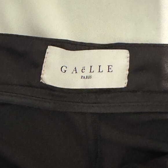 Gaelle Ruched Gathered Satin Black Pants - Picture 10 of 13